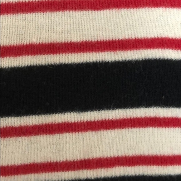 TOPSHOP Y2K Multi Striped Crop Lettuce Top Red Black Cream Size 2 - Picture 7 of 11